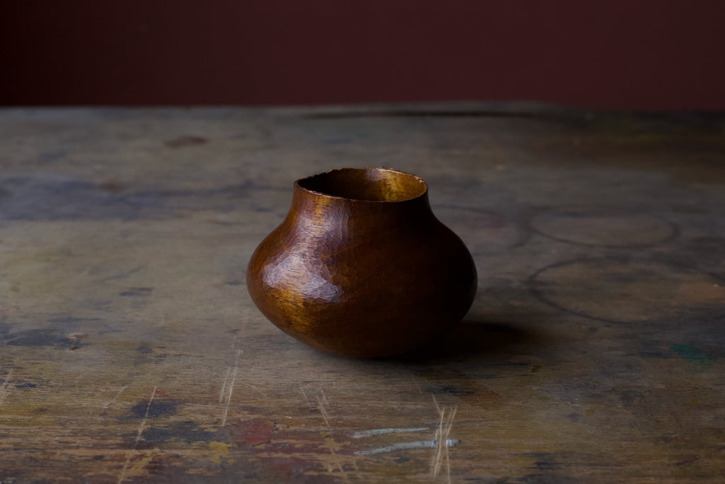 Walnut 'Pomegranate' Drinking Vessel With Urushi