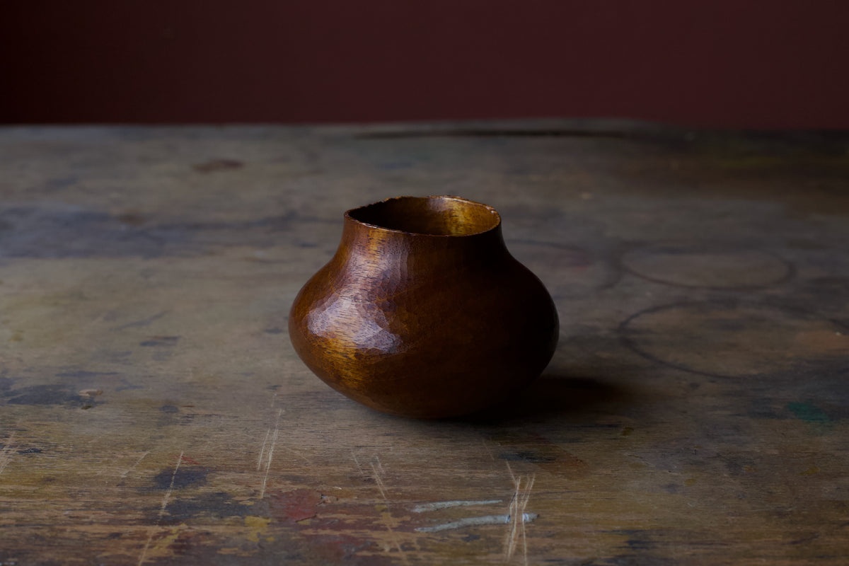 Walnut 'Pomegranate' Drinking Vessel With Urushi