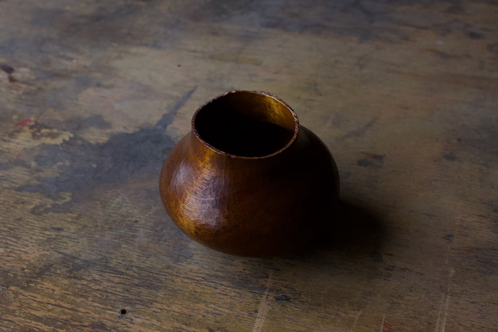 Walnut 'Pomegranate' Drinking Vessel With Urushi