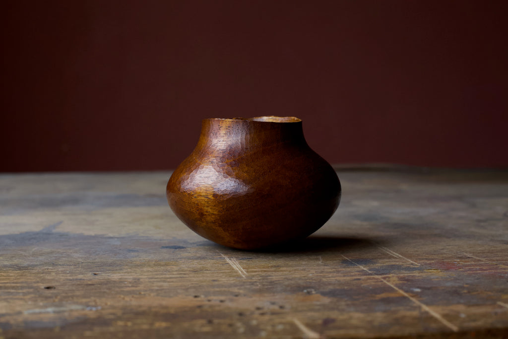 Walnut 'Pomegranate' Drinking Vessel With Urushi
