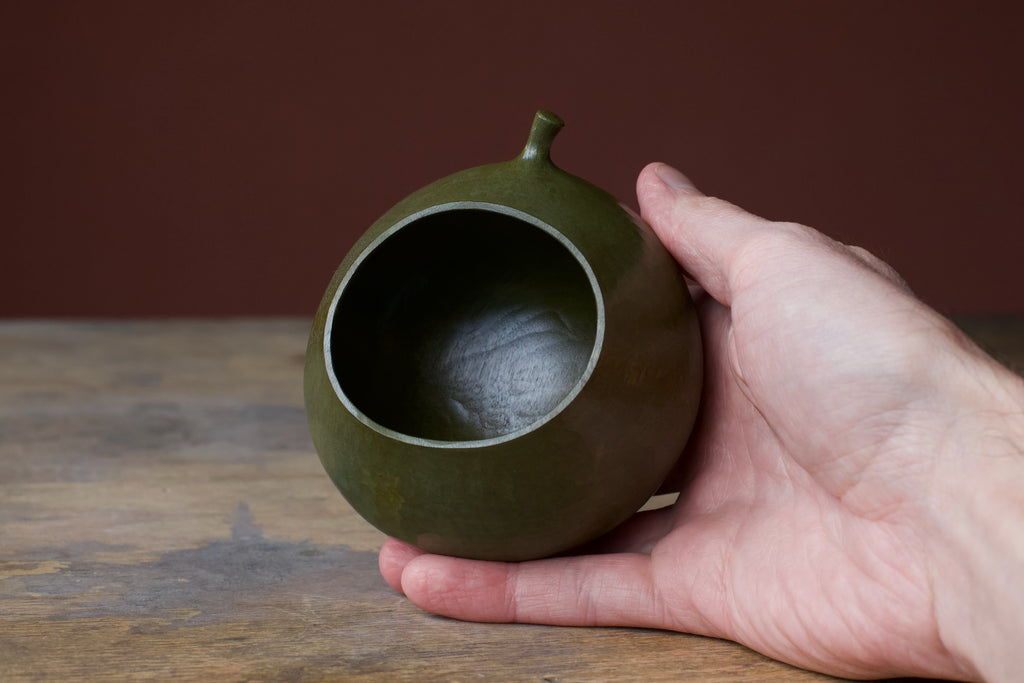 Birch 'Harvest' Drinking Vessel With Green Urushi