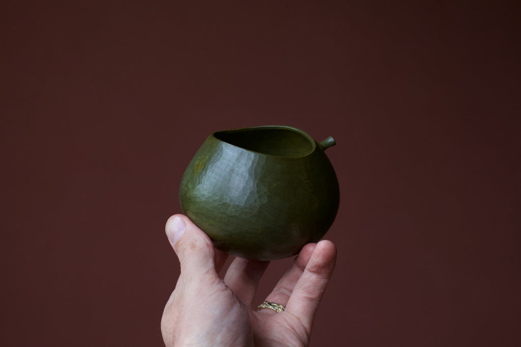 Birch 'Harvest' Drinking Vessel With Green Urushi