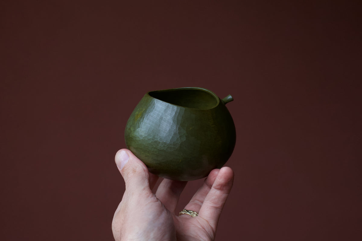 Birch 'Harvest' Drinking Vessel With Green Urushi