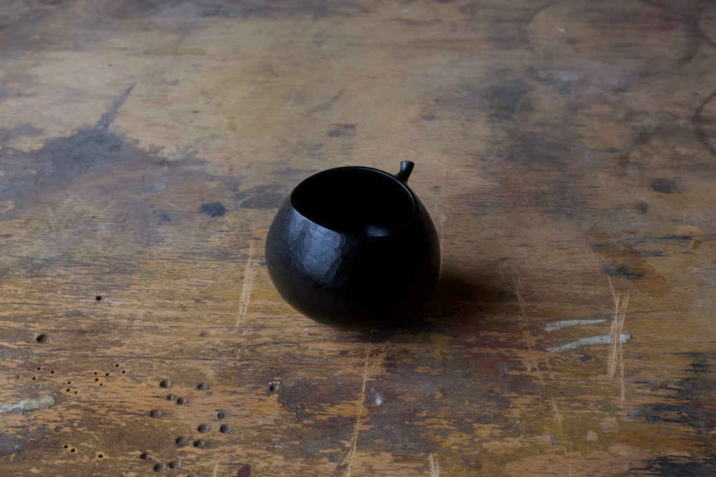 Small Walnut 'Harvest' Drinking Vessel With Black Urushi