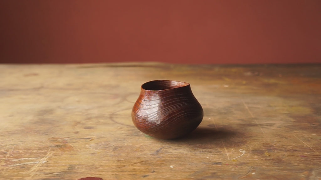 Elm 'Butternut' Drinking Vessel With Urushi - Calm Carving Project