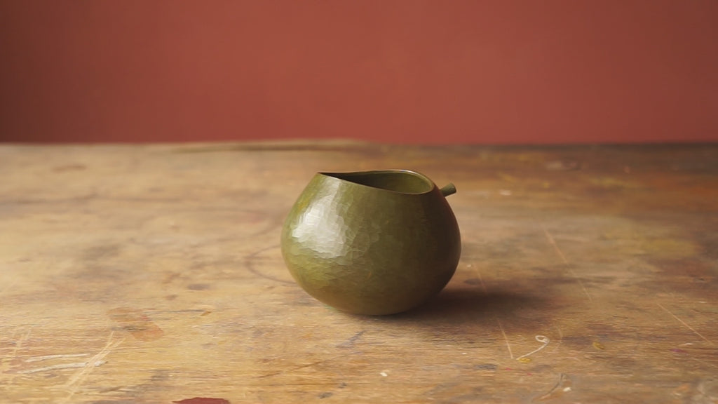 Birch 'Harvest' Drinking Vessel With Green Urushi