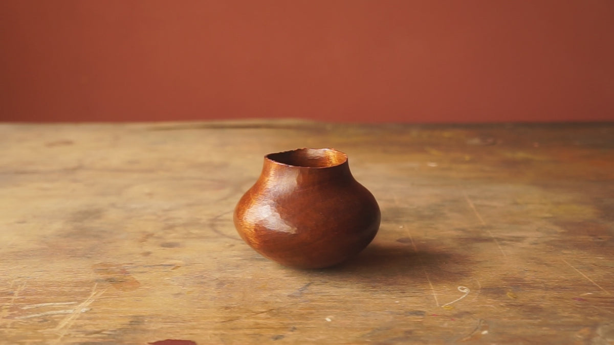 Walnut 'Pomegranate' Drinking Vessel With Urushi